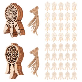 40 Pcs Wooden DIY Dream Catchers Kits, Mini Decorative Hanging Wall Ornaments Dream Catcher Craft for Home Girls Bedroom Decorations
