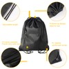 MOSTFUN Drawstring Gym Bag, 2Pcs String Swim PE Bag Black