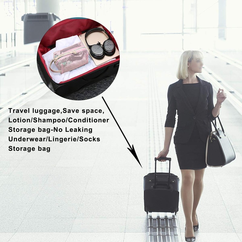 Derbway Transparent Toiletry Bag, Cosmetic Bag with Handle, 2 Layers