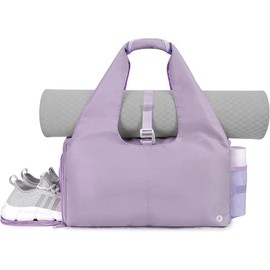 Yoga Gym Bags for Women with Shoes Compartment & Wet Dry Storage Pockets & Adjustable Yoga Mat Holder,  Pending - Color: Purple