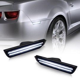 D-Lumina LED Rear Side Marker Lights Smoked Lens for Chevy Camaro 2010 2011 2012 2013 2014 2015, 5th Gen Camaro Front Bumper LED Sidemarker White, Pack of 2