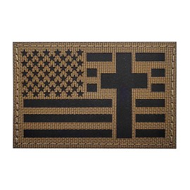 Infrared IR Tactical Bible Cross USA Flag Patch, Camouflage Military Reflective American Flag Bible Patches for Hats Backpack Bags Clothes (1)