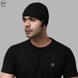 BISMAADH Helmet Liner Sweat Wicking Beanie Skull Cap Hats. Cycling Running Fishing Camping Riding Fits Under Helmets Cap, Black, One Size