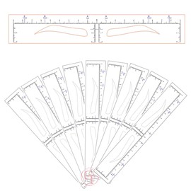 30pcs Eyebrow Shaping Stencils Disposable Eyebrow Ruler Sticker Brow Template Permanent Makeup Measuring Tools (Brow Shape B)