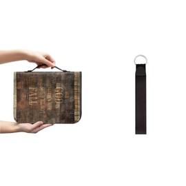 Tomeusey Bible Bags for Women Stylish Durable Bible Covers Pen Pencil Highlighter Case Bible Accessories Key Chain for Bible Study, Outdoor, Daily Commuter,2 Pcs, Wooden Cross Print, XX-Large-12*9*2.4