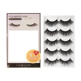 CLEAREYELASH False Eyelashes, Long Eyelashes, For Stage, Super Dense, Recitals, 3D Shape, 5 Pairs (G03 Super Long Type)