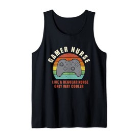 Gamer Nurse Gamepad Vintage Nurse Funny Saying Nursing Tank Top