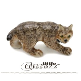 Little Critterz Lynx - Canada Lynx "Luke" Animal - Miniature Porcelain Figurine