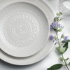 Euro Ceramica Fez Collection Stoneware Durable White 16-Piece Double Bowl