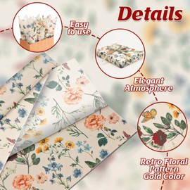 60 Sheets Wildflower Tissue Paper, 20x14 Inches Red Poppy Printed Wrapping Tissue Paper Wildflower Art Decorative Tissue for Birthday Wedding Gift Wrapping