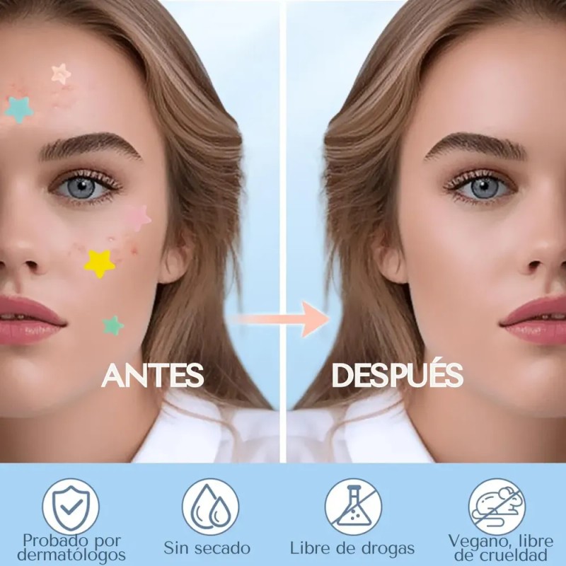 Parches Cuidado Facial Elimina Acné Espinillas Figuras 1016p