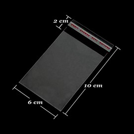 RUBY 200 x Clear Plastic Cellophane Bags with Self Seal - 6cm x 10cm