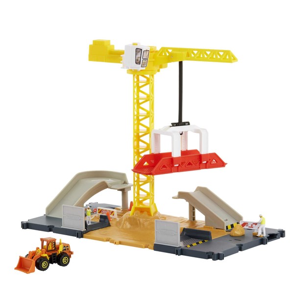 Matchbox - Crane Construction Site, Playset with 1 Vehicle Included, Toy for Children 3+ Years, HDL33