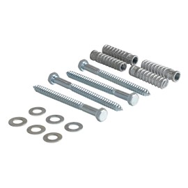 Vestil CS-33-KIT-4 Plastic Car Stop Concrete Hardware Kit with 4 Mounting Holes,Silver