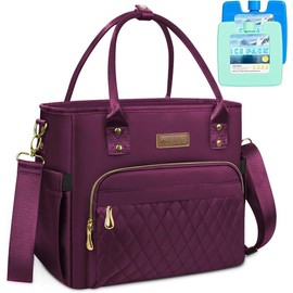 Lunch Bag Lunch Box Women with 2 Ice Packs - Leakproof Insulated Lunch Cooler Bag for Men Women - Large Lunch Tote Bags Adults, Black - - Color: Purple, Size: 18L