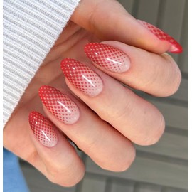 JMEOWIO Nagelfolie UV Härtend Red Gradient UV Gel Nail Strips Nagelsticker Nagelaufkleber Nail Art Dekoration Nageldesign Zubehör