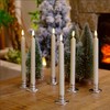 Set of 6 Flameless Ivory Wax Windows Candles with 12