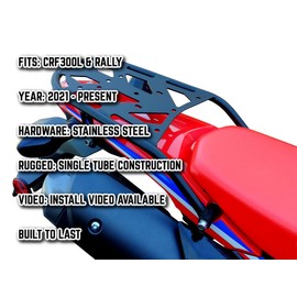 PMRACKS CRF300L Rally Rear Rack (2021-Present) CRF 300L Motorcycle Luggage Rack CRF Rally 2021 2022 2023 Rear Cargo Carrier - CRF300L Accessories