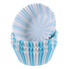 HARFINGTON 100 Count Cupcake Liners Blue Stripe Cupcake Cups Standard Size Muffins Liners Papers Baking Cups Wrappers Greaseproof for Party Wedding Birthday
