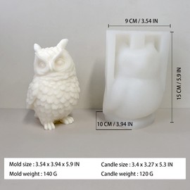 ZAKVOOR Large Owl Candle Silicone Molds Animal Resin Casting Mould for DIY Candle Making Polymer Clay Craft Plaster Home Decoration
