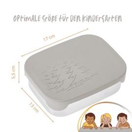Wald The green choice Edelstahl Lunchbox, Jausendose, Brotdose, Jausenbox mit Silikondeckel, leicht und einfach zu öffnen, drei fixe Fächer, 800 ml Fassungsvermögen - ideal für den Kindergarten