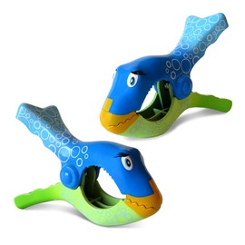 SolClip Fish Bubbles Beach Towel Clips Pinces à Serviette de Plage (Set of 2 Clips), Blue Green