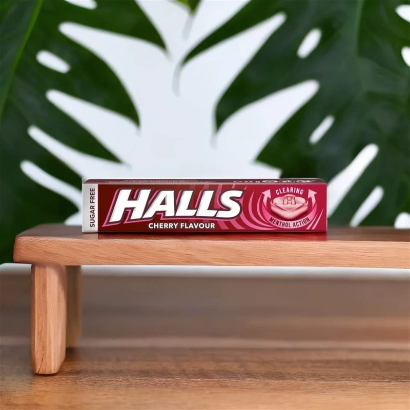 Halls Sugar Free Cherry Mentho-Lyptus Throat Lozenges Stick 32 g
