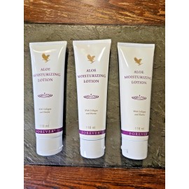 Forever Aloe Moisturizing Lotion - Collagen and Elastin - 3 Tubes -Free Shipping