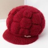Winter Warm Knitted Fleece Hat for Middle-aged Women Beanie Pumpkin Hat - Purple: 5ea