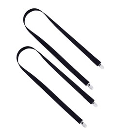 Azarxis Elastic Mitten Gloves Clips Stainless Steel Grip for Toddler Kids Adults (Black - 2 Pieces, 47.24 Inch)