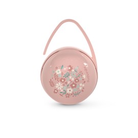 Suavinex, Portaciuccio per bebè, per trasportare 2 ciucci separati, con manico per appenderlo alla borsa, al passeggino, alla culla, scatola portaciuccio, custodia per ciucci, Wonder Fiori Rosa