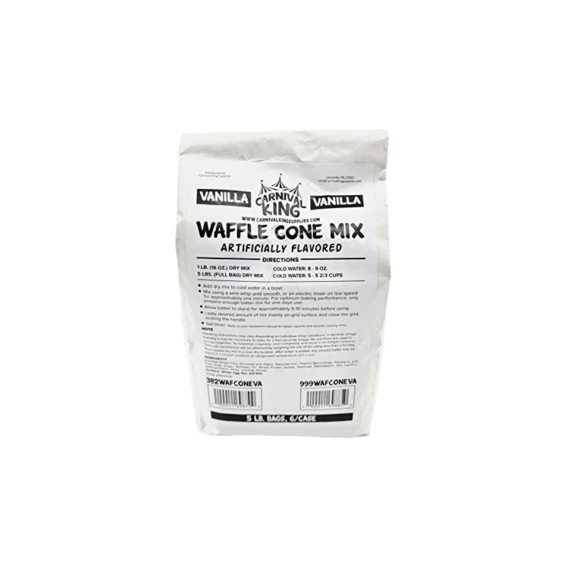 Carnival King Vanilla Waffle Cone Mix 5 lb. Bag