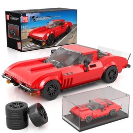 Mould King Super Sports Car Building Set with Display Case, 332 Piece Race Car Model Construction Toy for Boys and Adults, Collectible Vehicle Blocks Kit