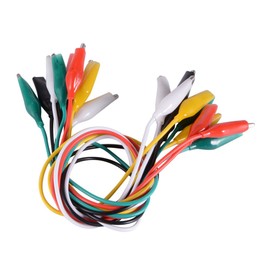 10 Pcs 50cm Test Set Alligator Clips Double-Ended Alligator Clips Jumper Wire Mini Test Clips DIY Test Cable (Red Black White Yellow Green)