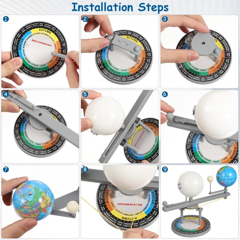 Vaguelly Sun Earth Moon Orbital Model Kids Educational Geography Model