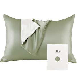 XWZO Silk Pillow Cover, 100% Silk, Pillow Cover, 6A Class, Single Sided Silk Pillowcase for Hair, Beautiful Skin, Washable, Envelope Type, Suitable for Four Seasons, Gift, 1 Piece Set, 13.8 x 19.7