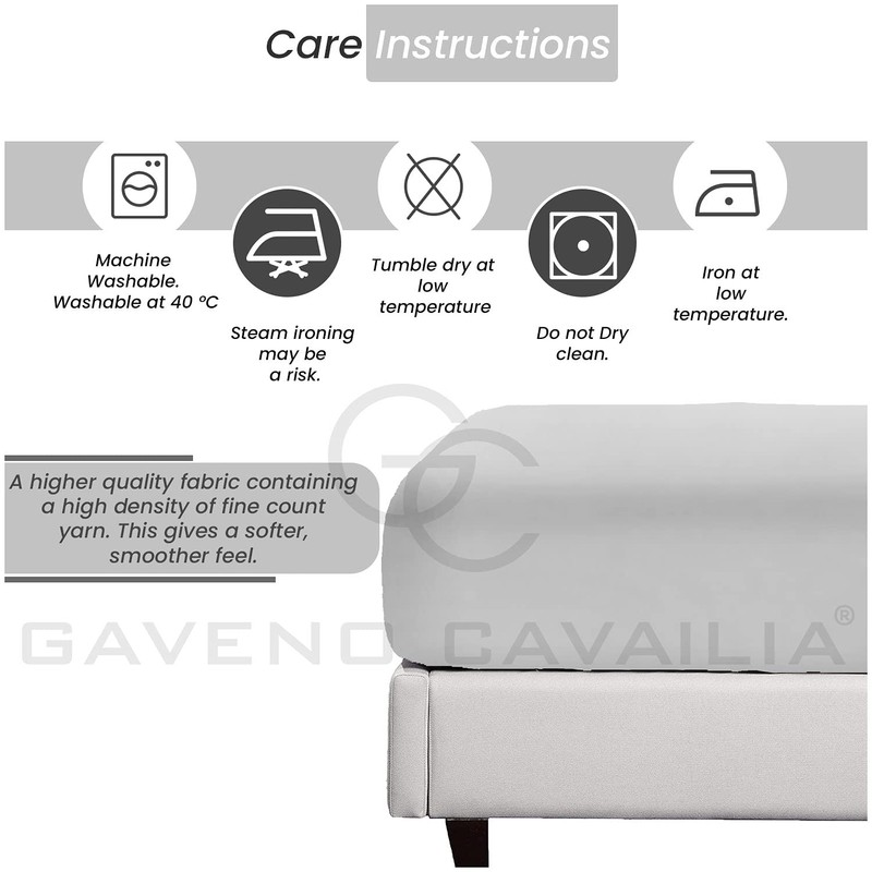 GC GAVENO CAVAILIA Extra Deep, Non Iron Percale Fitted Sheet,