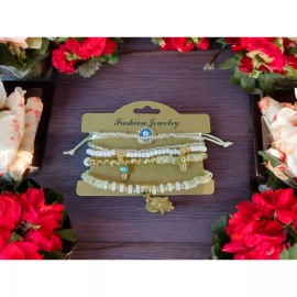Unbranded Boho Evil Eye & Hamsa Hand Beaded Bracelets Set For Women