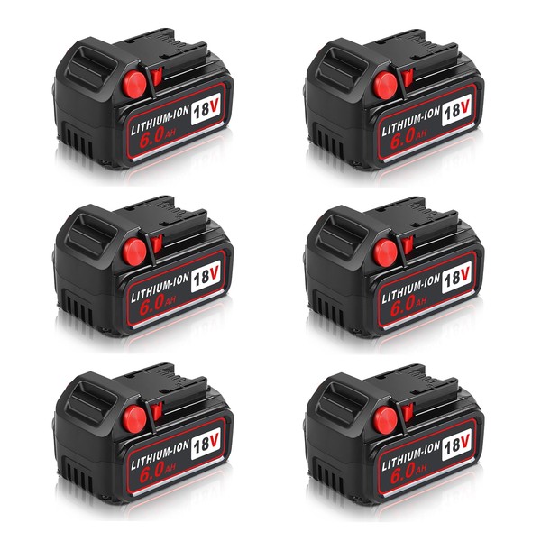 Aoasur 6-Pack 6.0AH M-18 18V Lithium Battery Replacement for Milwaukee