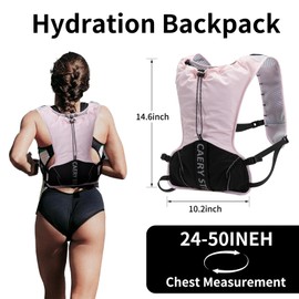 CAREYSTEN Running Backpack, Hydrating Backpack, Equipped with a 1.5L Water Bag, Suitable for Hiking, Off Road, and Marathon Cycling,Unisex (Pink, Standard)