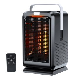 donwell Space Heater Indoor 1000W Portable Electric Space Tower  Heater with Remote - Black