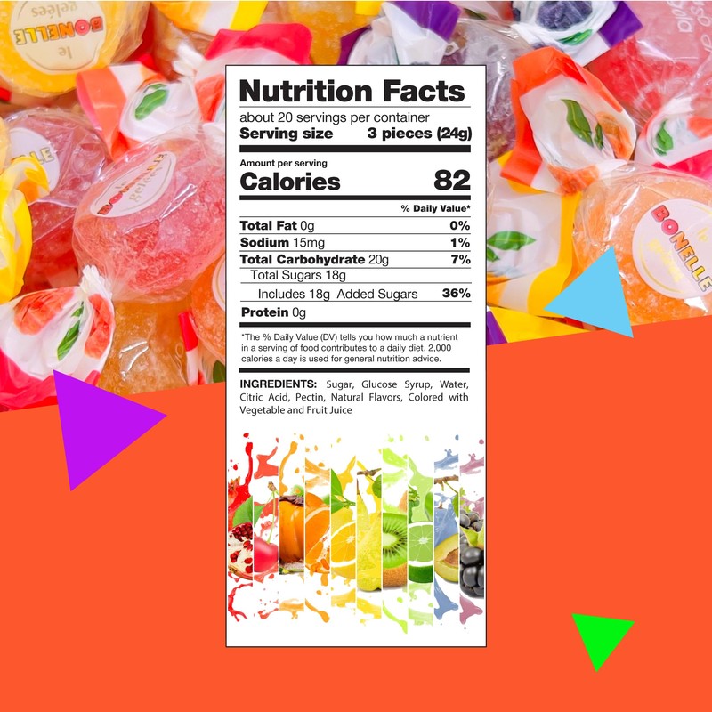Bonelle Italian Fruit Jelly Candy | 1 Pound Bag |