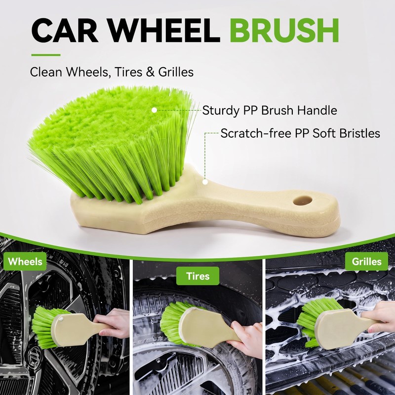 62" Car Wash Brush with Long Handle, 6Pcs Car Wash
