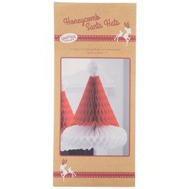 Ginger Ray Christmas Santa Hat Honeycomb Tissue Decorations X 2 - Vintage Noel