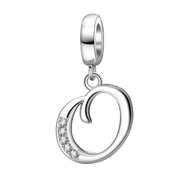 Letter Initial A-z Alphabet Beads Solid 925 Sterling Silver Dangle