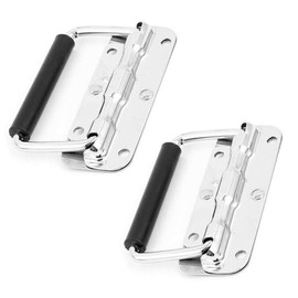 iPobie Set of 2 Folding Handle Stainless Steel Box Handle Spring-Loaded Handle Silver