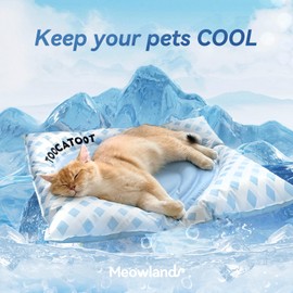 Meowland Dog Cooling Mat 27” x 23”, Durable Self Cooling Gel Material for Kennel, Crate, Sofa, No Water & Electricity Needed, Waterproof and Washable Pad for Dogs, Cats in Summer, Non-Toxic - Pink