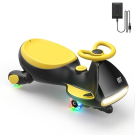 FanttikRide N7 Electric Wiggle Car with Pedal, Ride on Toy:_Yellow_6V