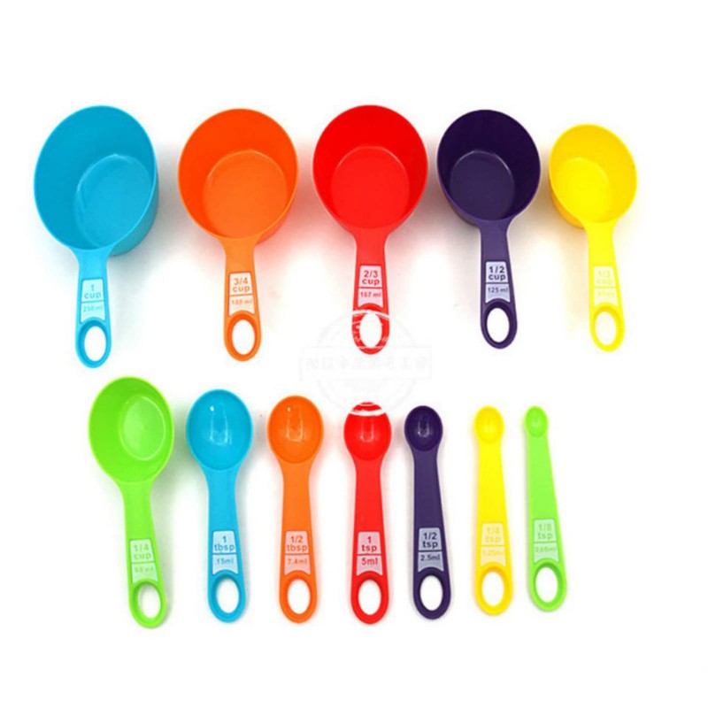 Measuring Cup Spoon Set, Nesting Measuring Cup Set, 12-Piece Colourful