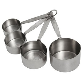 Crestware Heavy Duty Stainless Steel Measuring Cup Set, 25 x 5 x 19 inches, Silver